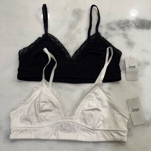 Jenni Black and White Lace Bralette Duo